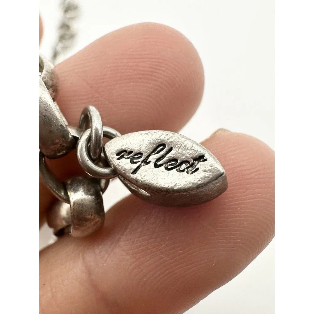 925 Silver Oval Chain Crystal Charm Bracelet Engraved Dream Love 9” 29.52gr